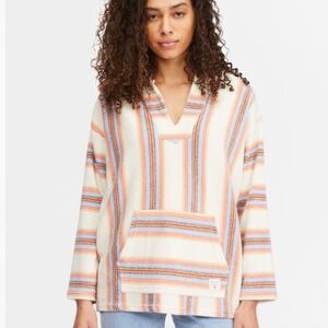 NWT BILLABONG Baja Sands Striped Pullover Hoodie size medium